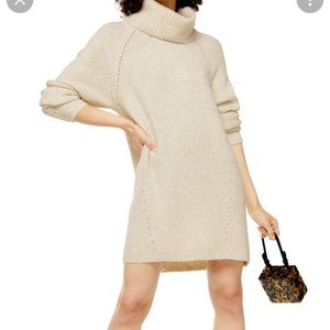 Top shop new with tags turtleneck sweater dress in oat.